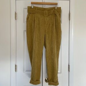 Wild Fable Mustard Corduroy Trousers with Matching Belt, size 16, NWOT